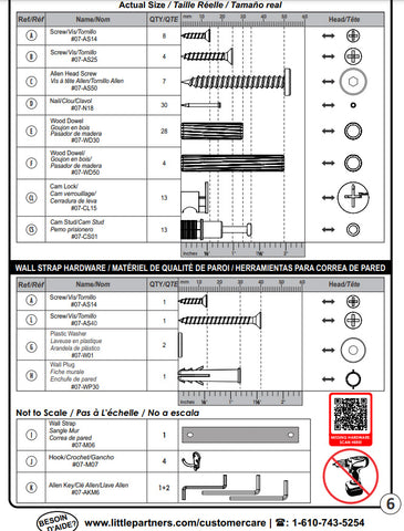 2 Cubby Kids Locker - LPA200 - Assembly Hardware Set