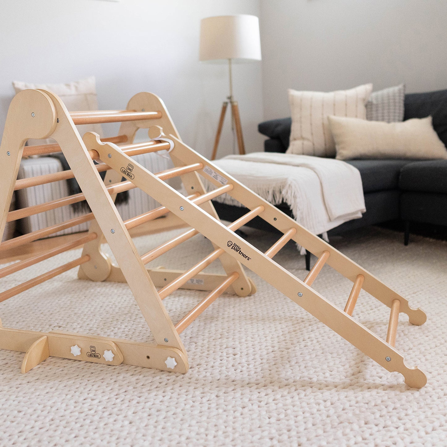 The Climbing Ladder is securely attached to the Climbing Triangle.