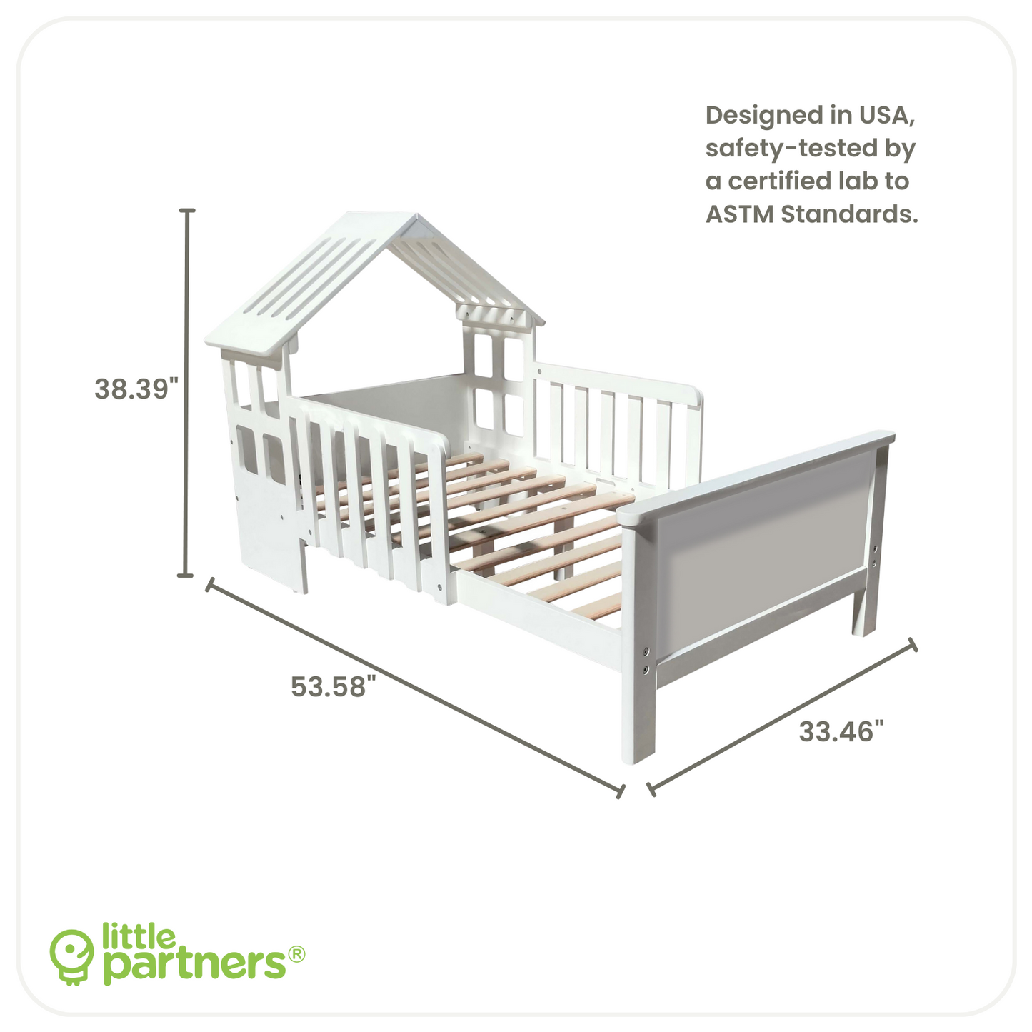 Measurements of the Lil House Toddler Bed.