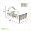 Measurements of the Lil House Toddler Bed.