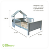 Measurements of the Lil House Toddler Bed.