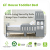 A side view of the Lil House Toddler Bed.