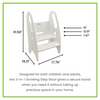 Measurements of the 3-in-1 Growing Step Stool.