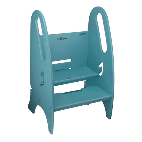 A silhouette of the 3-in-1 Growing Step Stool in Turquoise.