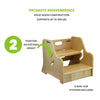 The StepUp Step Stool has two adjustable height positions and comes with non slip stickers.