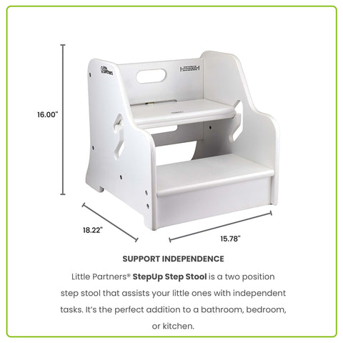 Measurements of the StepUp Step Stool in Soft White.